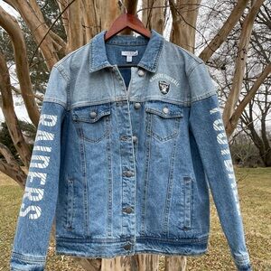 NWT Las Vegas Raiders (Oakland) NFL denim jacket Wear by Erin Andrews